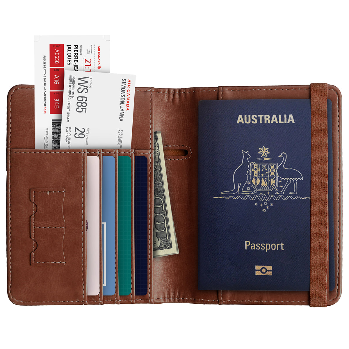 RFID Australian Passport Wallet Travel Passport ID Card Wallet Holder Cover RFID Blocking PU Leather Purse Case AU