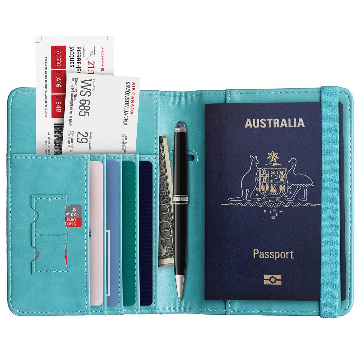 RFID Australian Passport Wallet Travel Passport ID Card Wallet Holder Cover RFID Blocking PU Leather Purse Case AU