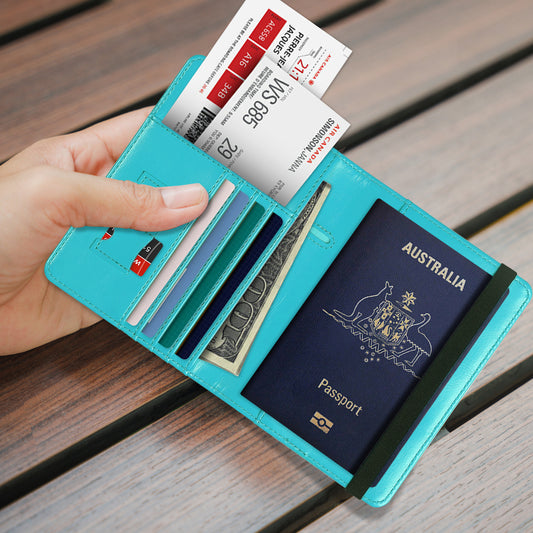 RFID Australian Passport Wallet Travel Passport ID Card Wallet Holder Cover RFID Blocking PU Leather Purse Case AU
