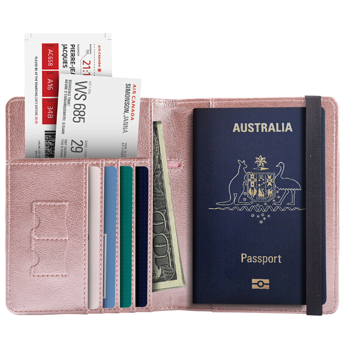 RFID Australian Passport Wallet Travel Passport ID Card Wallet Holder Cover RFID Blocking PU Leather Purse Case AU