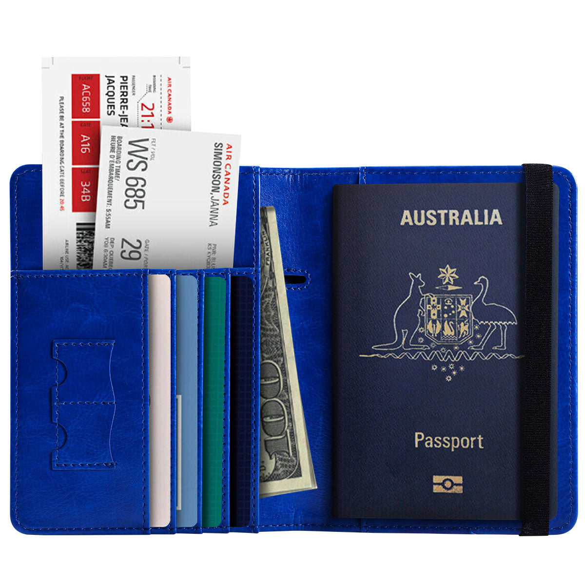 RFID Australian Passport Wallet Travel Passport ID Card Wallet Holder Cover RFID Blocking PU Leather Purse Case AU