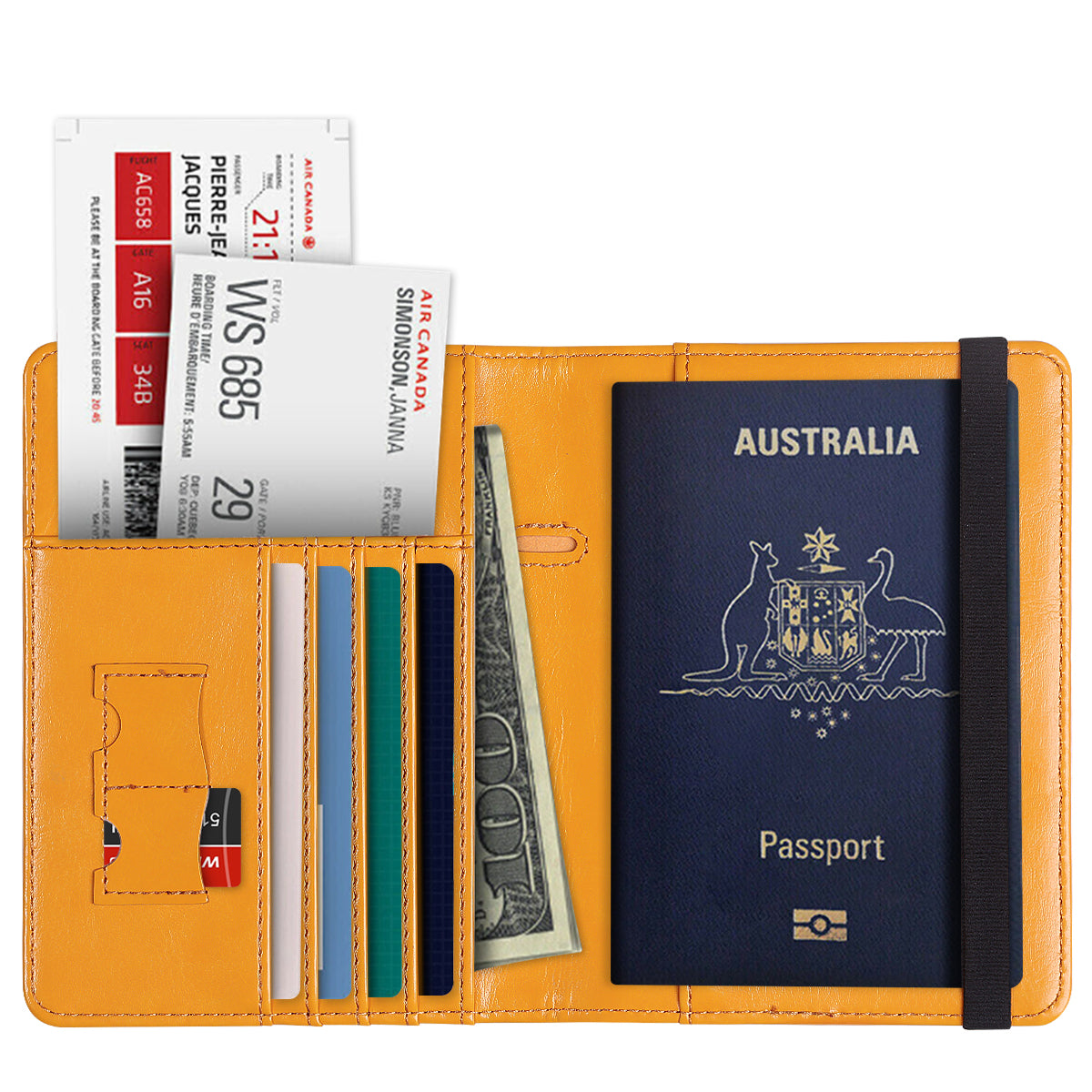 RFID Australian Passport Wallet Travel Passport ID Card Wallet Holder Cover RFID Blocking PU Leather Purse Case AU