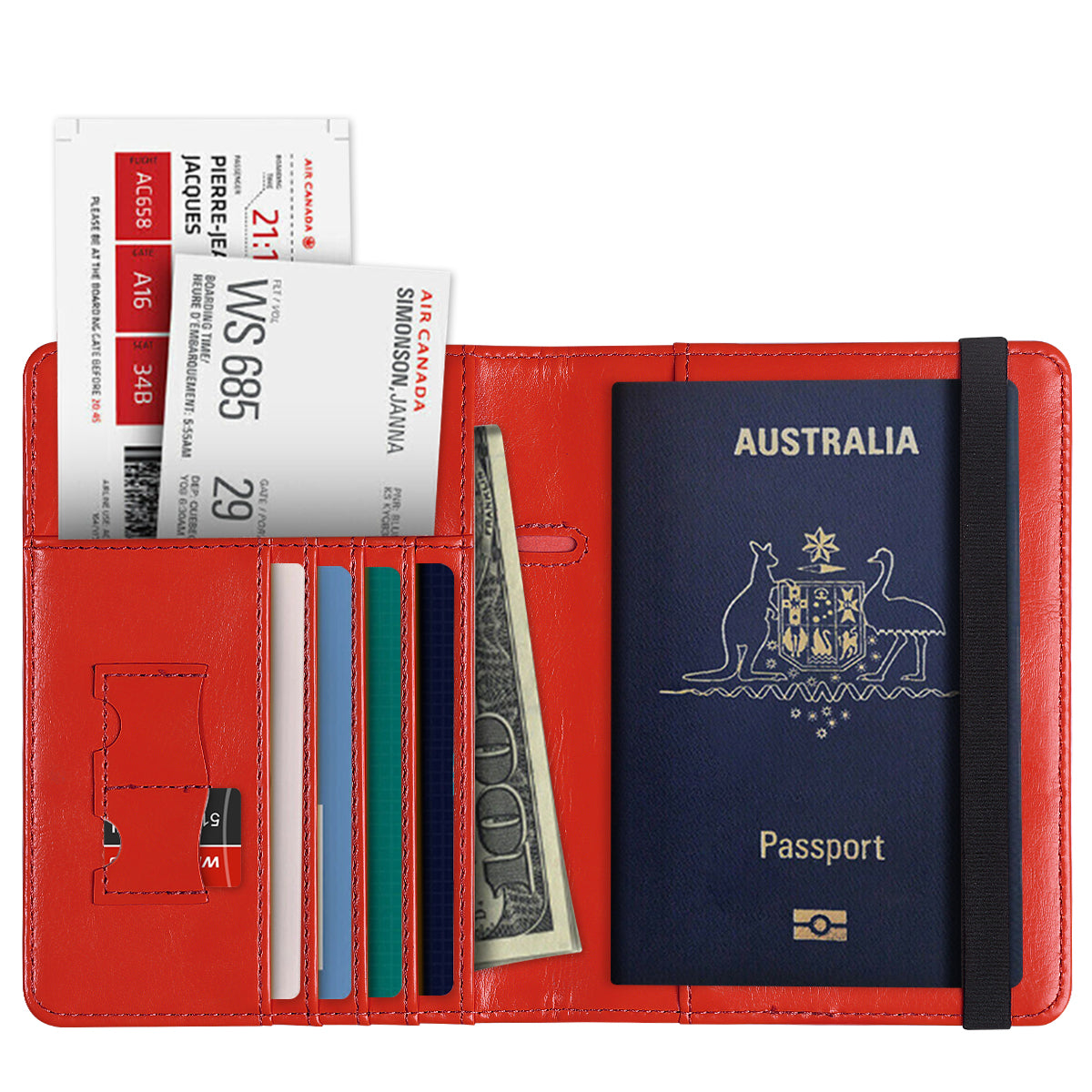 RFID Australian Passport Wallet Travel Passport ID Card Wallet Holder Cover RFID Blocking PU Leather Purse Case AU