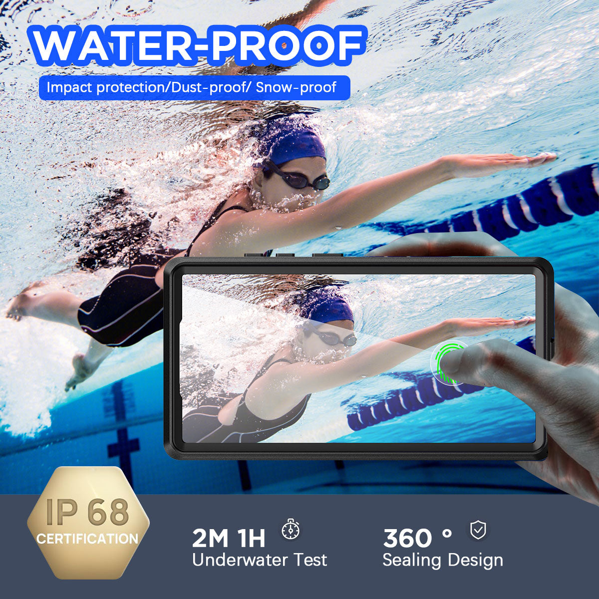 AICase Waterproof Case Samsung Galaxy S25 Ultra Black