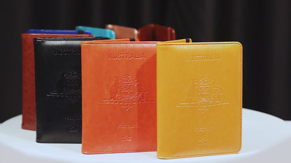 RFID Australian Passport Wallet Travel Passport ID Card Wallet Holder Cover RFID Blocking PU Leather Purse Case AU
